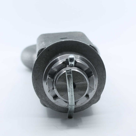 Enganche de tiro de lanza agrícola Forjas Viana de 80 mm. Modelo con palanquilla, capacidad 15 toneladas, giratorio y homologado.