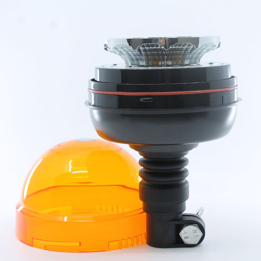 Faro rotativo flexible LED, homologado para vehículos agrícolas, de 12-24 V y que cumple la normativa ECE R65.