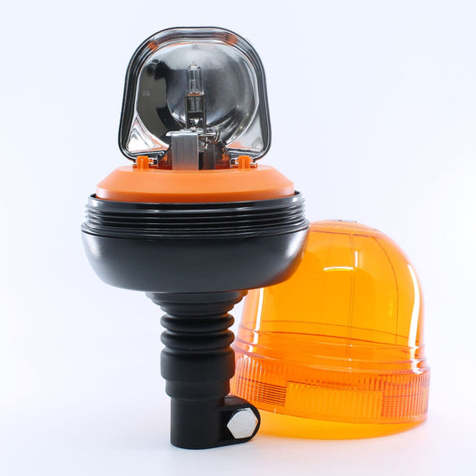 Faro rotativo flexible y con motor, homologado para vehículos agrícolas, de 12-24 V y que cumple la normativa ECE R65.