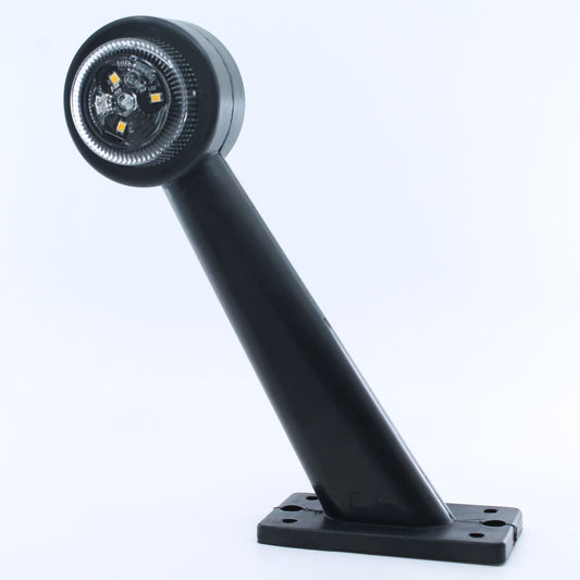 Piloto de gálibo LED derecho con brazo recto, voltaje de 12-24 V, certificación IP67 y homologación E4.