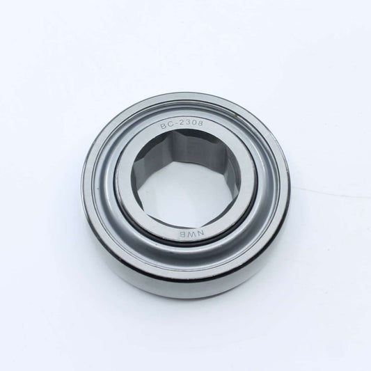 Rodamiento agrícola con pista exterior esférica (curva) e interior hexagonal de 31,77 mm y exterior de 72 mm para eje de rotoempacadora. Ancho interior de 17 mm y exterior de 25 mm.