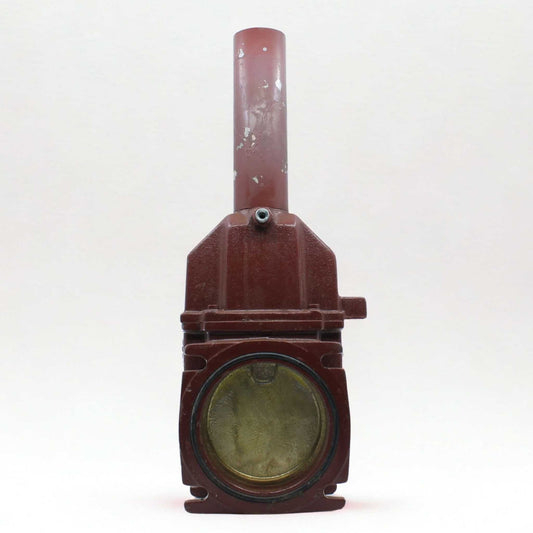 Tajadera o compuerta de válvula hidráulica Hertell Lau de 150 mm (6 pulgadas) de diámetro, macho, sin manillas y diseñada para su uso en cubas y cisternas de riego y purín.