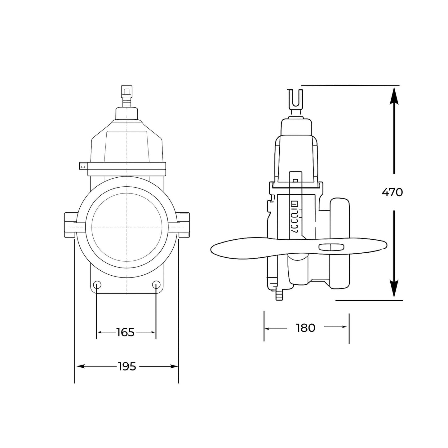 Tajadera o compuerta de válvula manual Hertell Buru de 150 mm (6 pulgadas) de diámetro, hembra, con manillas y diseñada para su uso en cubas y cisternas de riego y purín.
