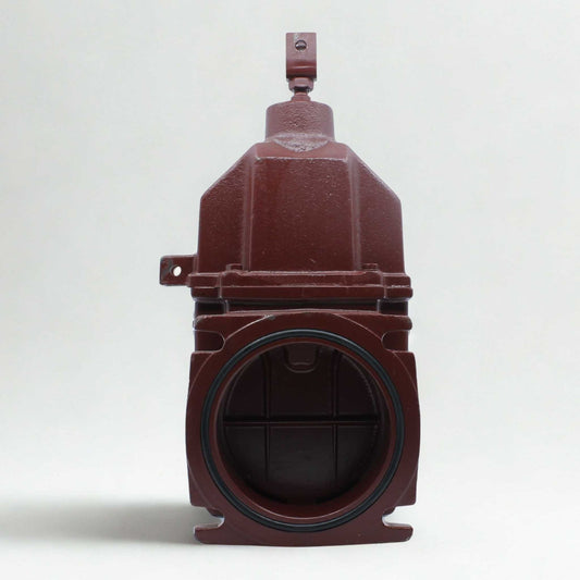 Tajadera o compuerta de válvula manual Hertell Lau de 150 mm (6 pulgadas) de diámetro, macho, sin manillas y diseñada para su uso en cubas y cisternas de riego y purín.