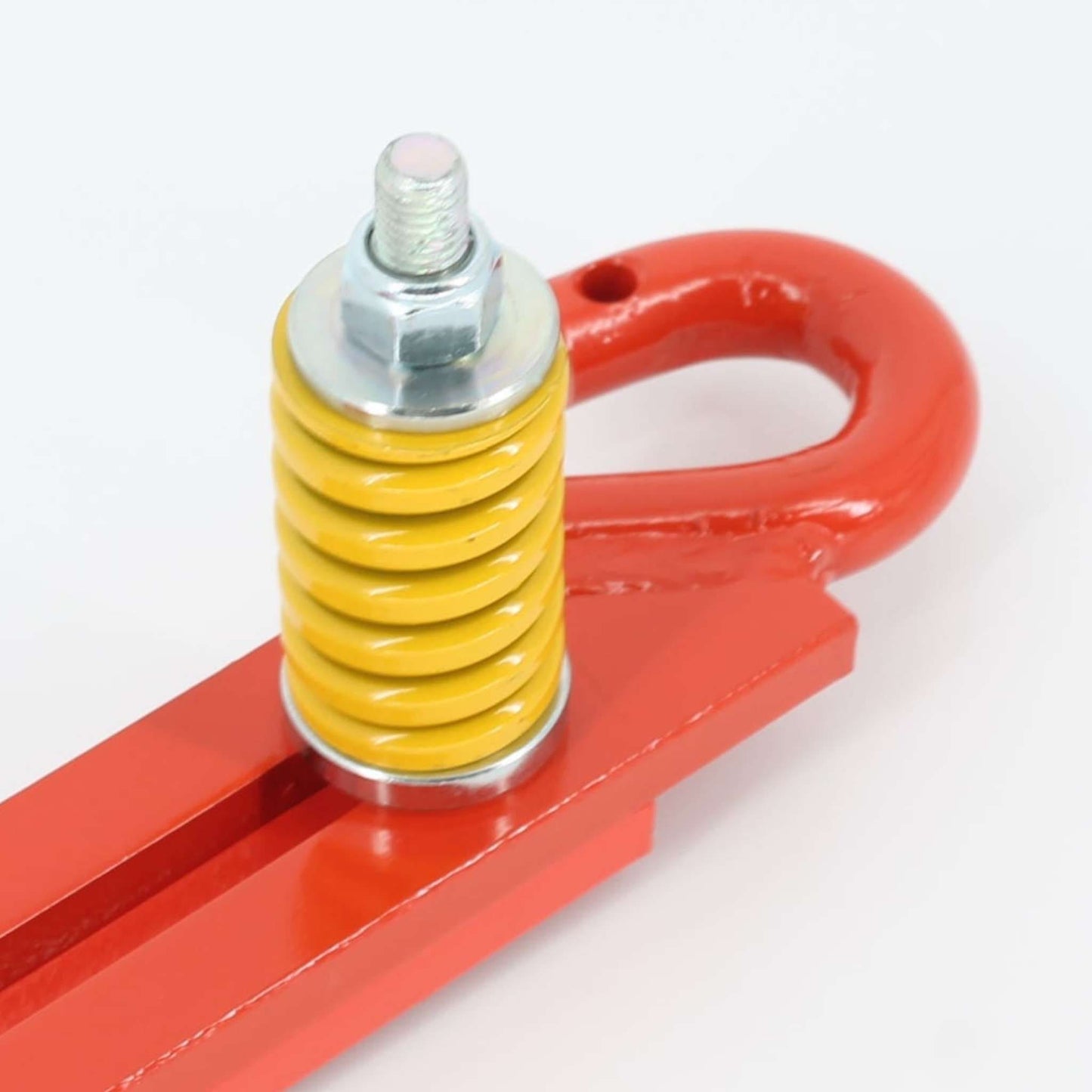 Tirante muelle disparador original Gaspardo ref. 12217691 en posición 71, TAB 951-11. Mecanismo de seguridad de acero rojo con gancho y muelle amarillo para modelos FBR.