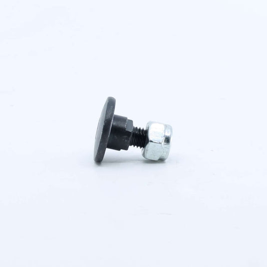 Tornillo portacuchillas con tuerca adaptable para segadora Kuhn GMD 44,55 y 66. Medidas M10, asiento liso diámetro 16 mm y resistencia 12.9, referencia 56210100.