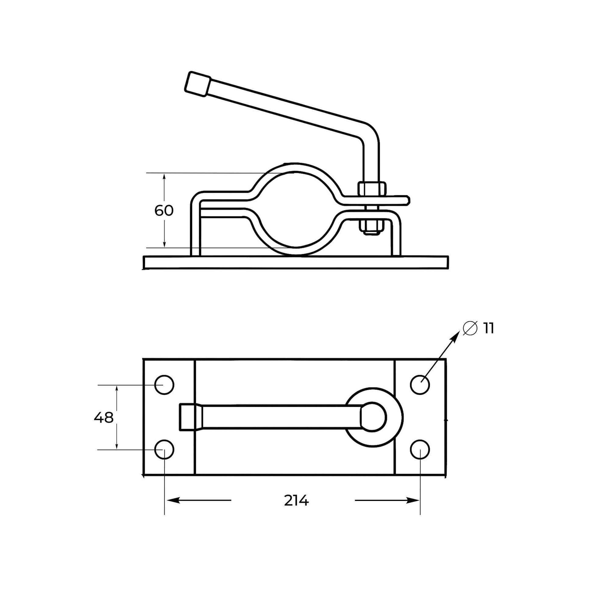 Abrazadera para rueda jockey de remolque y caravana, con un diámetro de 60 mm.