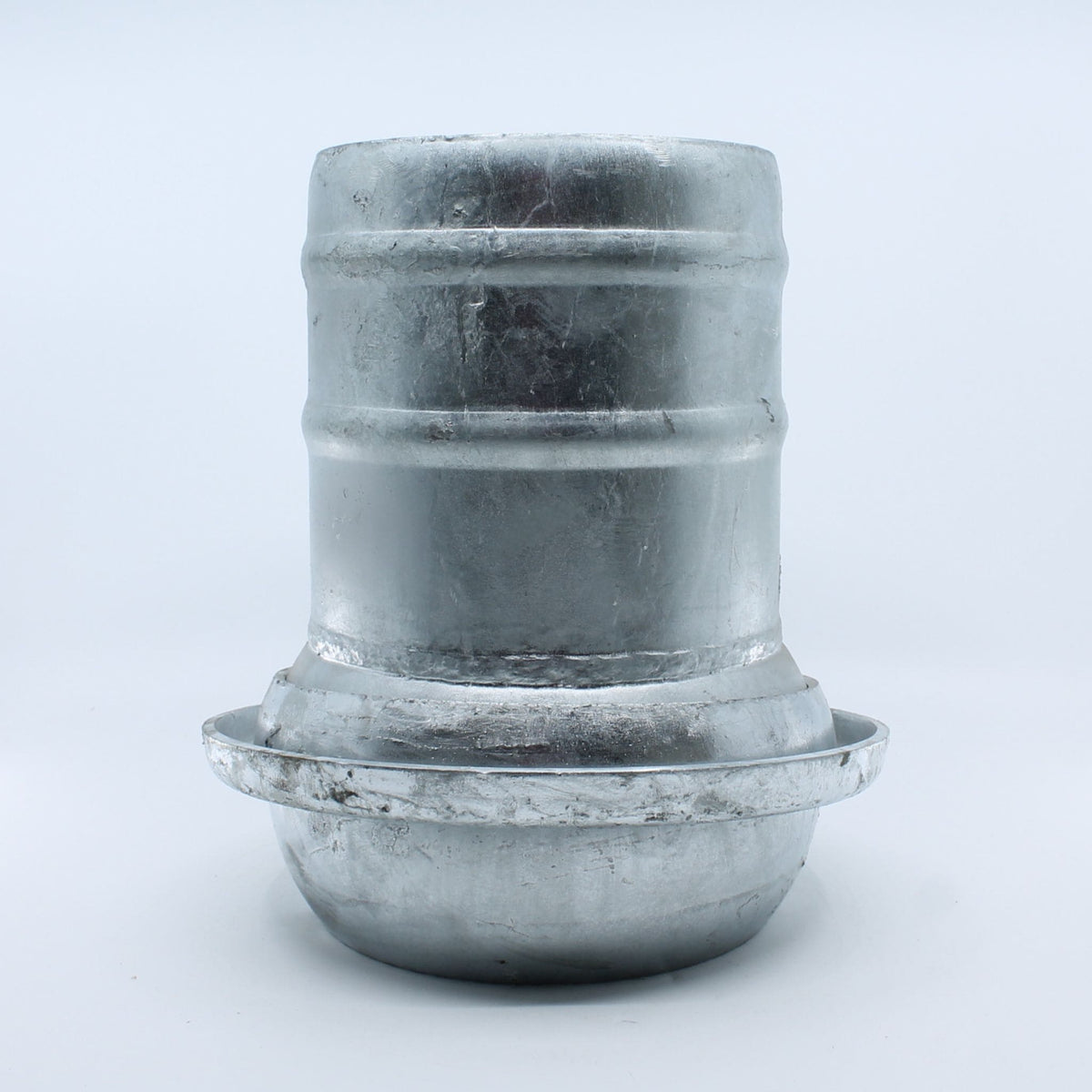 Acople macho esférico galvanizado para manguera de 150 mm (6 pulgadas) de cisterna de purín, sistema Berselli.
