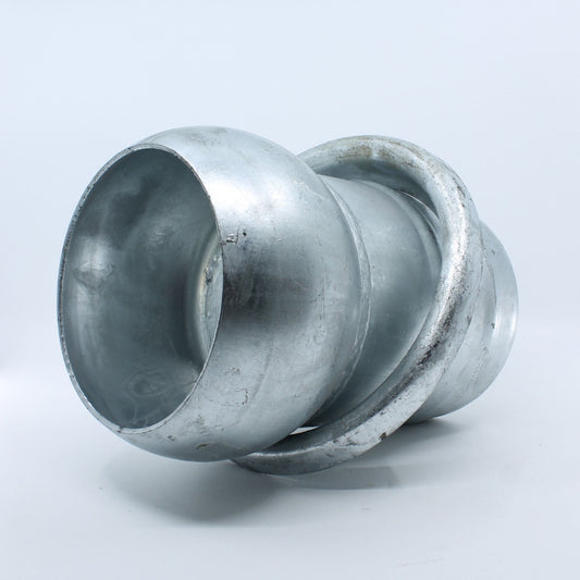 Acople macho esférico galvanizado para manguera de 150 mm (6 pulgadas) de cisterna de purín, sistema Berselli.
