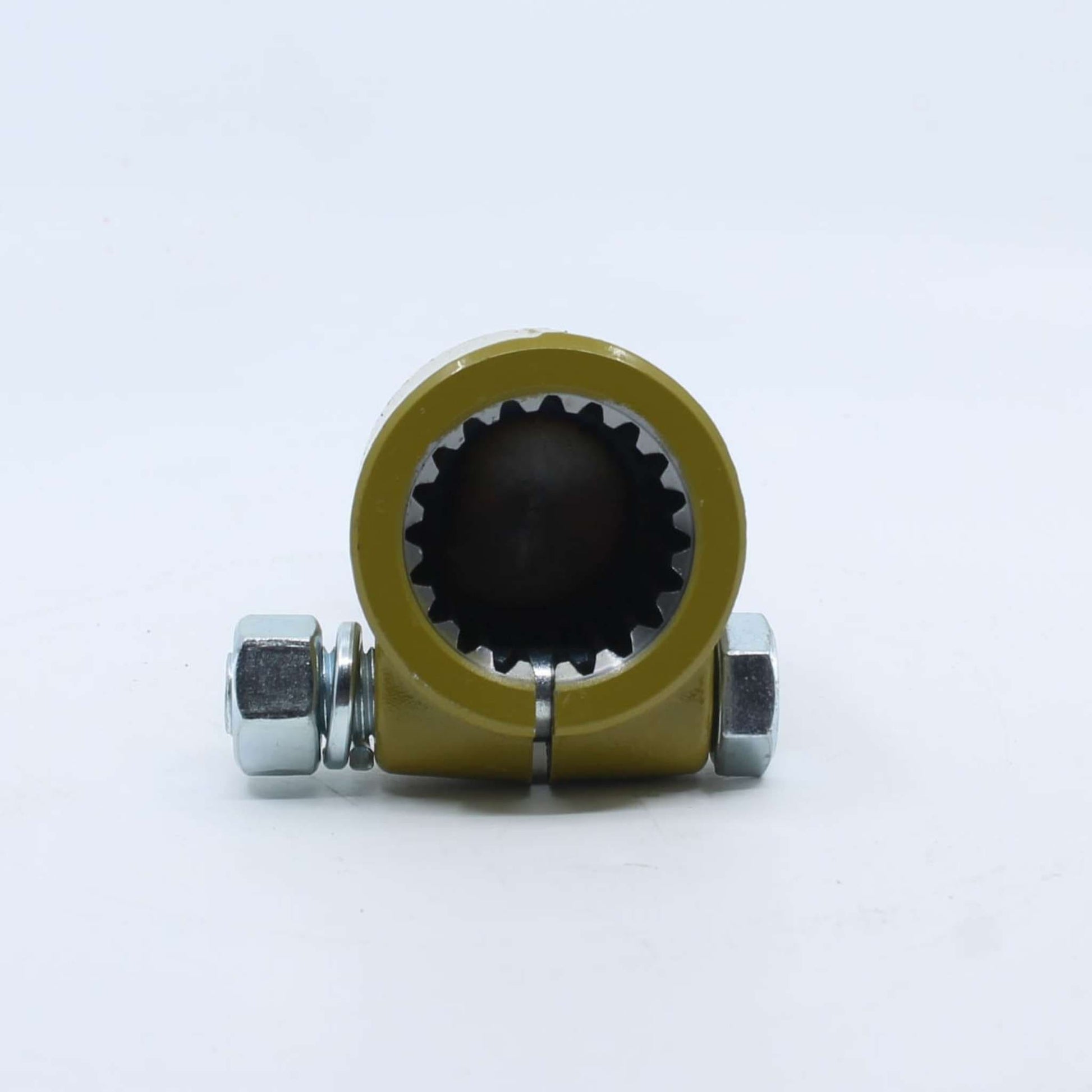 Adaptador estriado para toma de fuerza agrícola con entrada hembra de 1 3/4 pulgadas Z20 y salida macho de 1 3/8 pulgadas Z6.