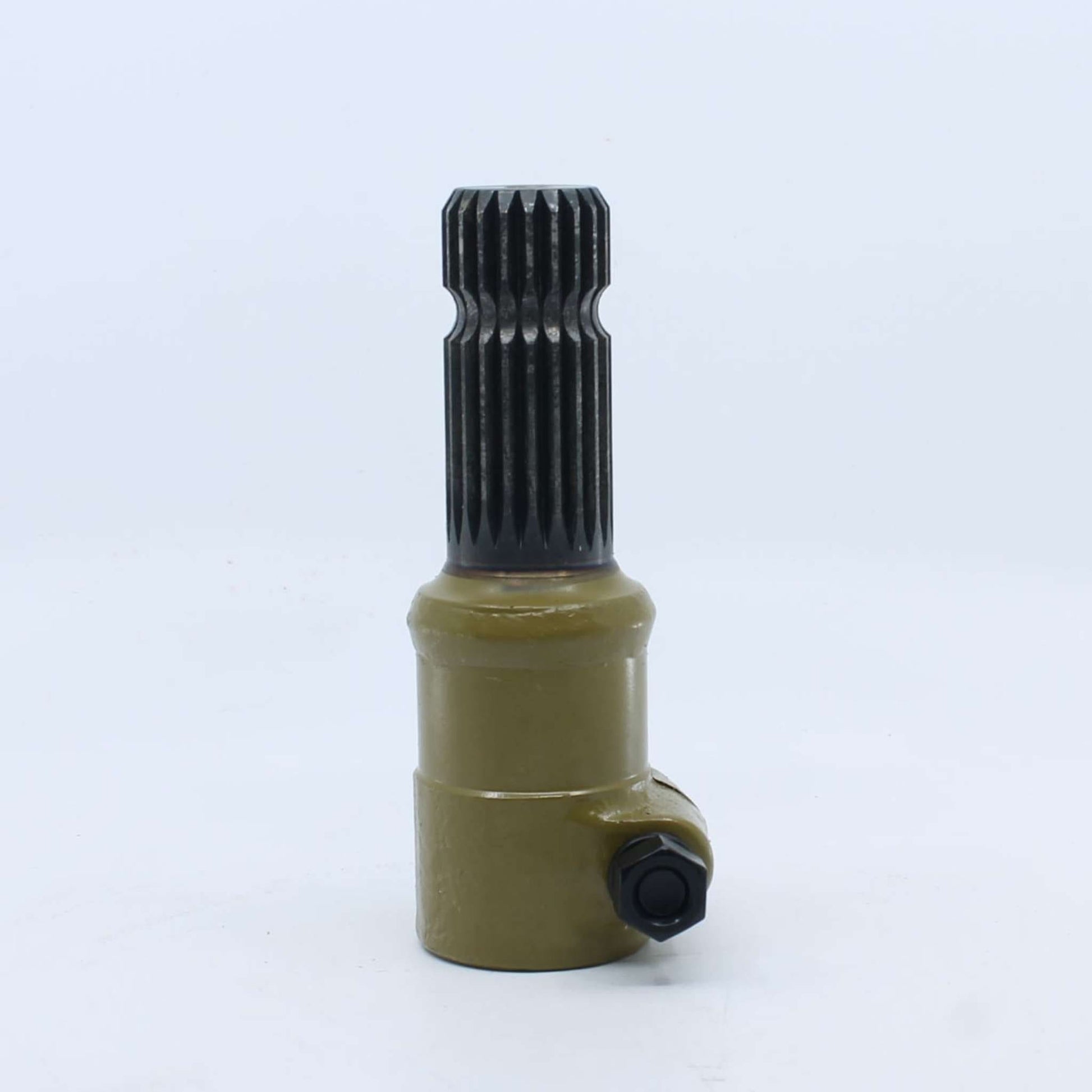 Adaptador estriado para toma de fuerza agrícola con entrada hembra de 1 3/8 pulgadas Z6 y salida macho de 1 3/8 pulgadas Z21.