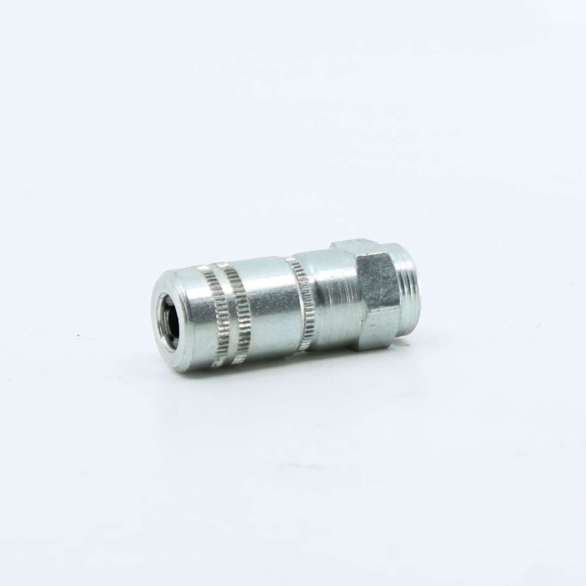 Boquilla de engrase hidráulica de 4 garras (grapas) con válvula de retención. Cabezal de engrase reforzado M10x1 para bombas manuales.
