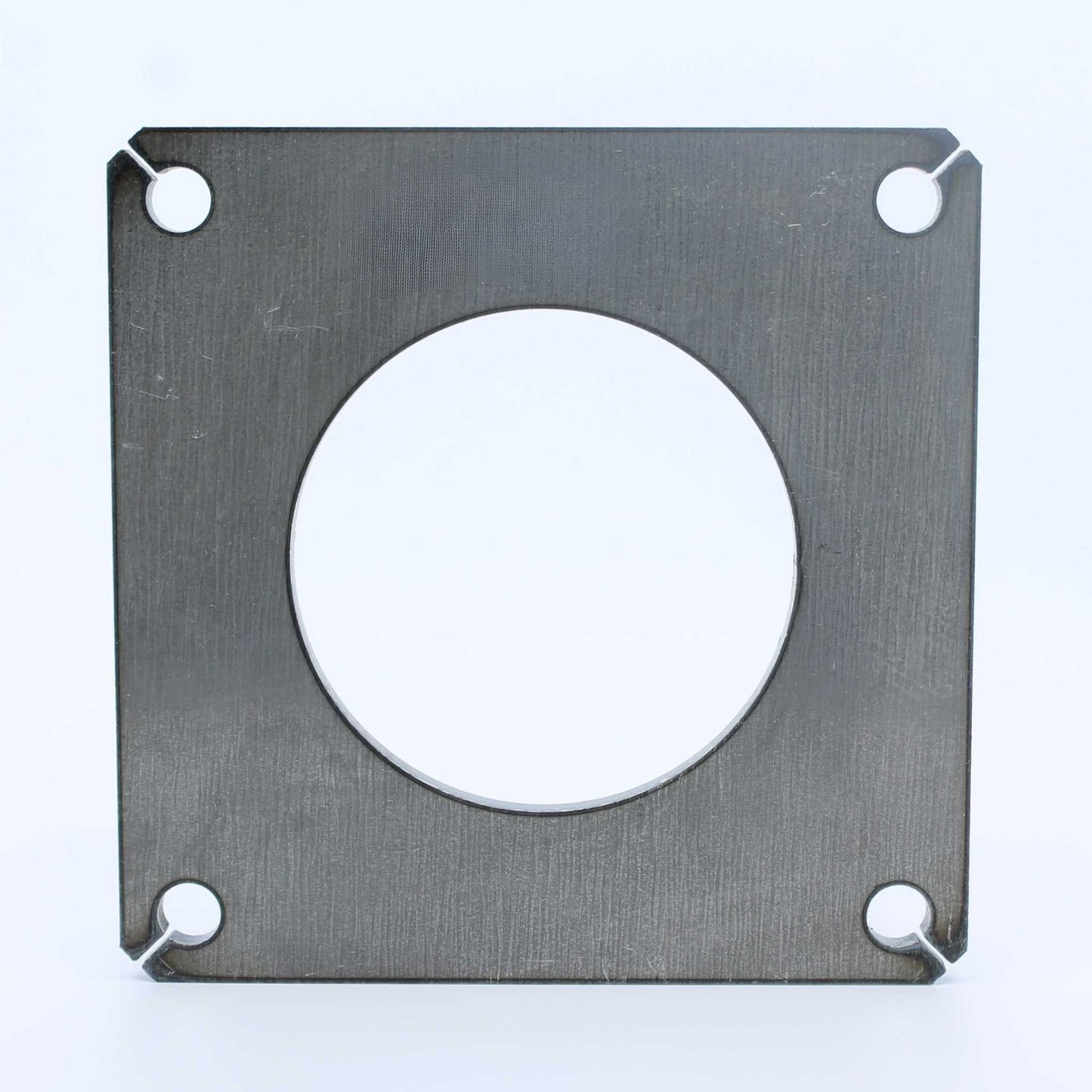 Brida cuadrada de hierro de la marca Riv para tajaderas o compuertas de 100 mm (4 pulgadas).