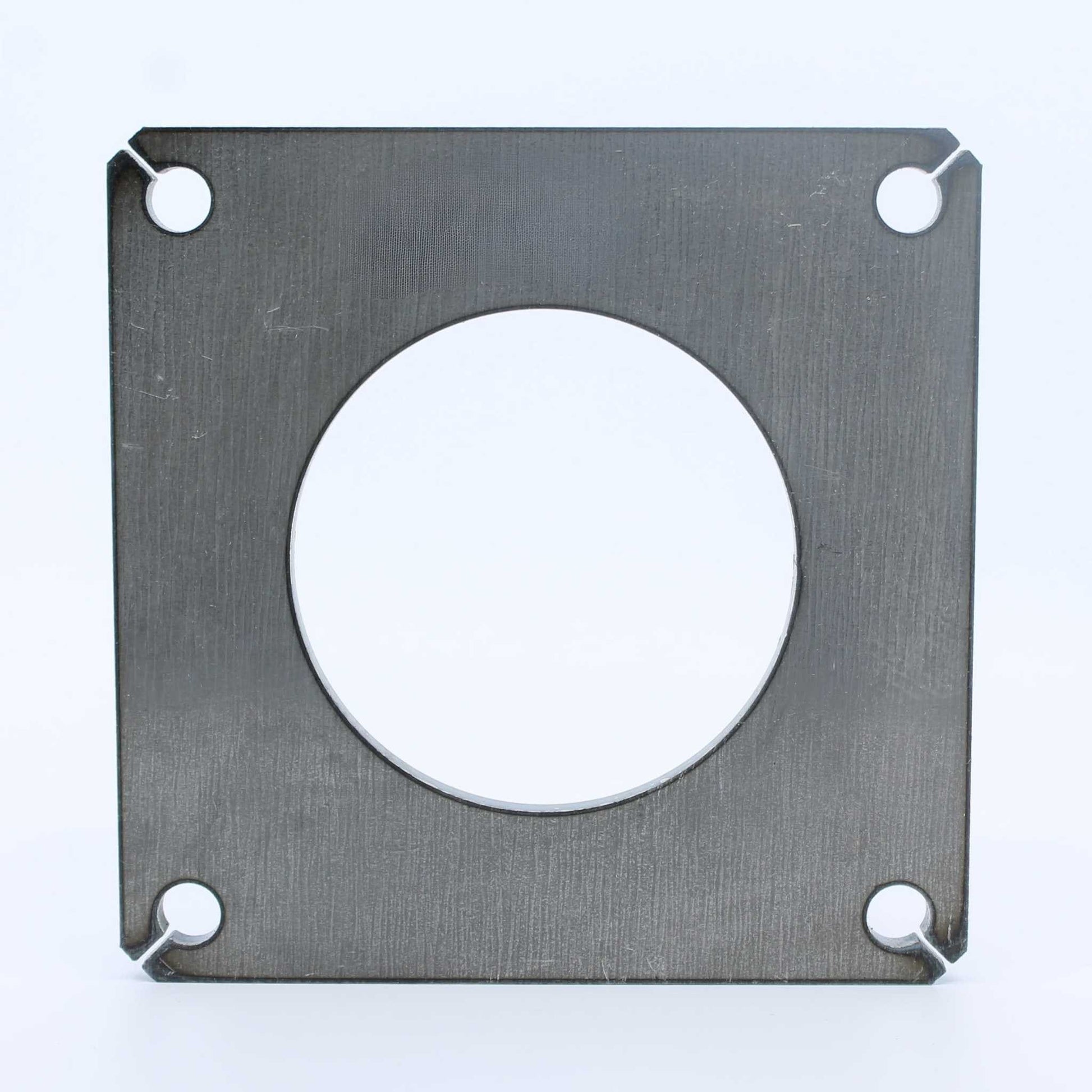 Brida cuadrada de hierro de la marca Riv para tajaderas o compuertas de 100 mm (4 pulgadas).