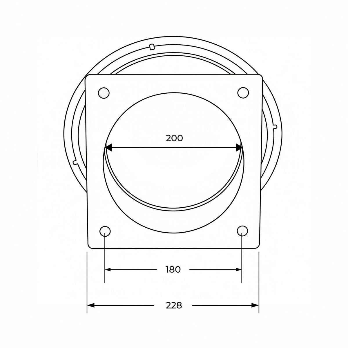 Brida cuadrada macho esférica galvanizada de 8 pulgadas (200 mm) tipo Berselli para cisterna de purín.
