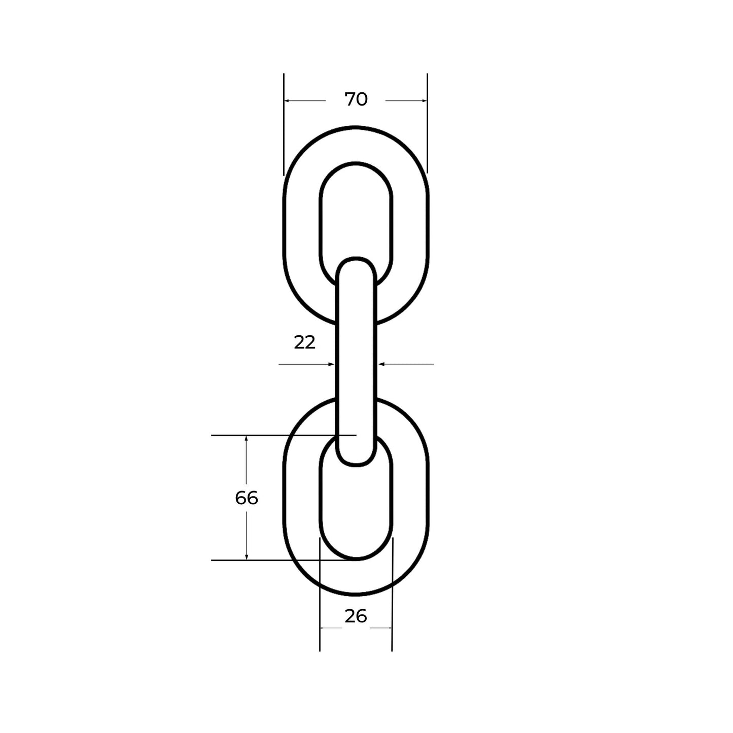 Cadena para desbrozadora G80 de 22 mm (a partir de 6 mallas)