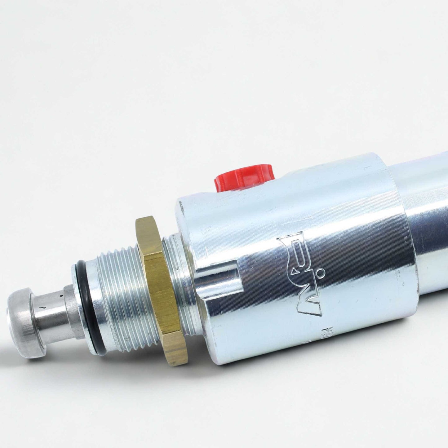 Cilindro hidráulico de doble efecto, marca RIV, para el accionamiento de tajaderas de de 4" (100mm), 5" (125mm) y 6" (150mm) de diámetro en cisternas o cubas de purín.