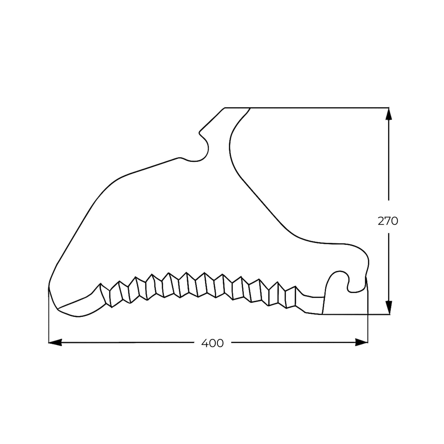 Cuchilla de corte de 5 mm para remolque Pöttinger Torro y Jumbo. Recambio original equivalente con referencia 00434135 y Menke 63232.