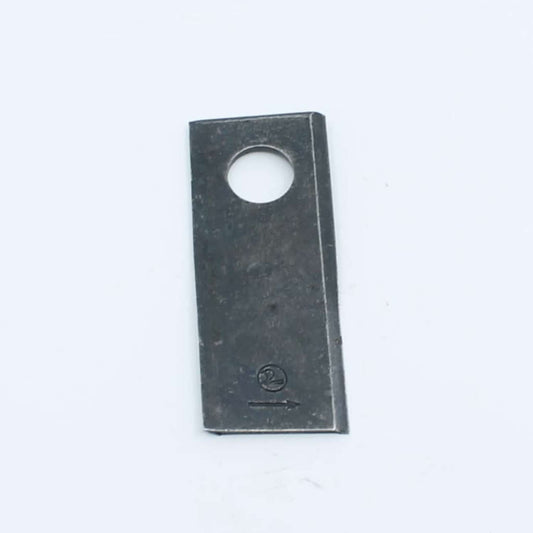 Cuchilla de corte izquierda adaptable para segadora BCS. Giro antihorario, referencia 580290966 y medidas 100 x 40 mm.