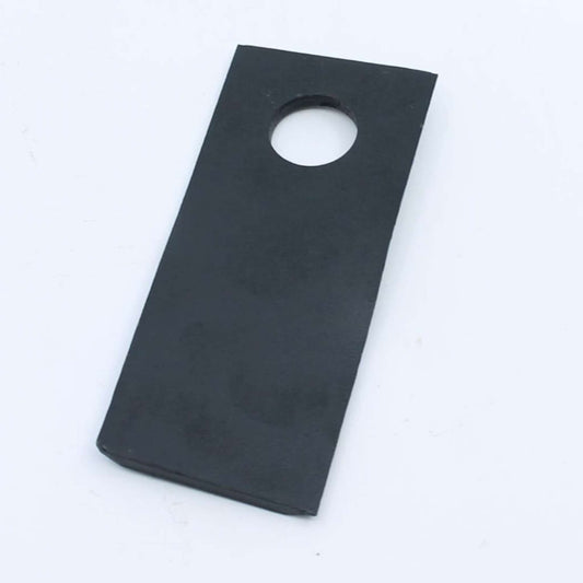 Cuchilla de corte izquierda adaptable para segadora Kuhn. Giro antihorario, referencia 55903210 y medidas 107 x 45 mm.