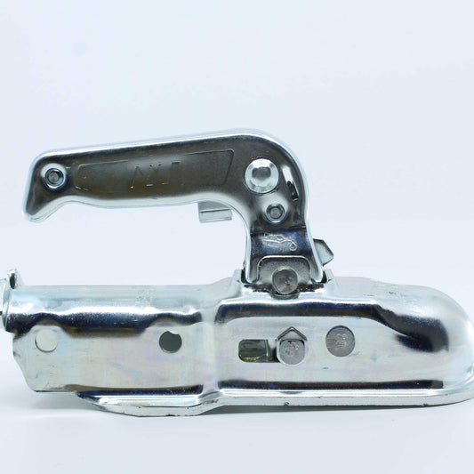 Enganche redondo para remolque, con un diámetro de 35 mm y una capacidad de carga de 750 kg.