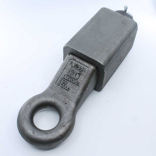 Enganche de tiro de lanza agrícola Forjas Viana de 100 mm. Modelo con palanquilla, capacidad 20 toneladas, giratorio y homologado.