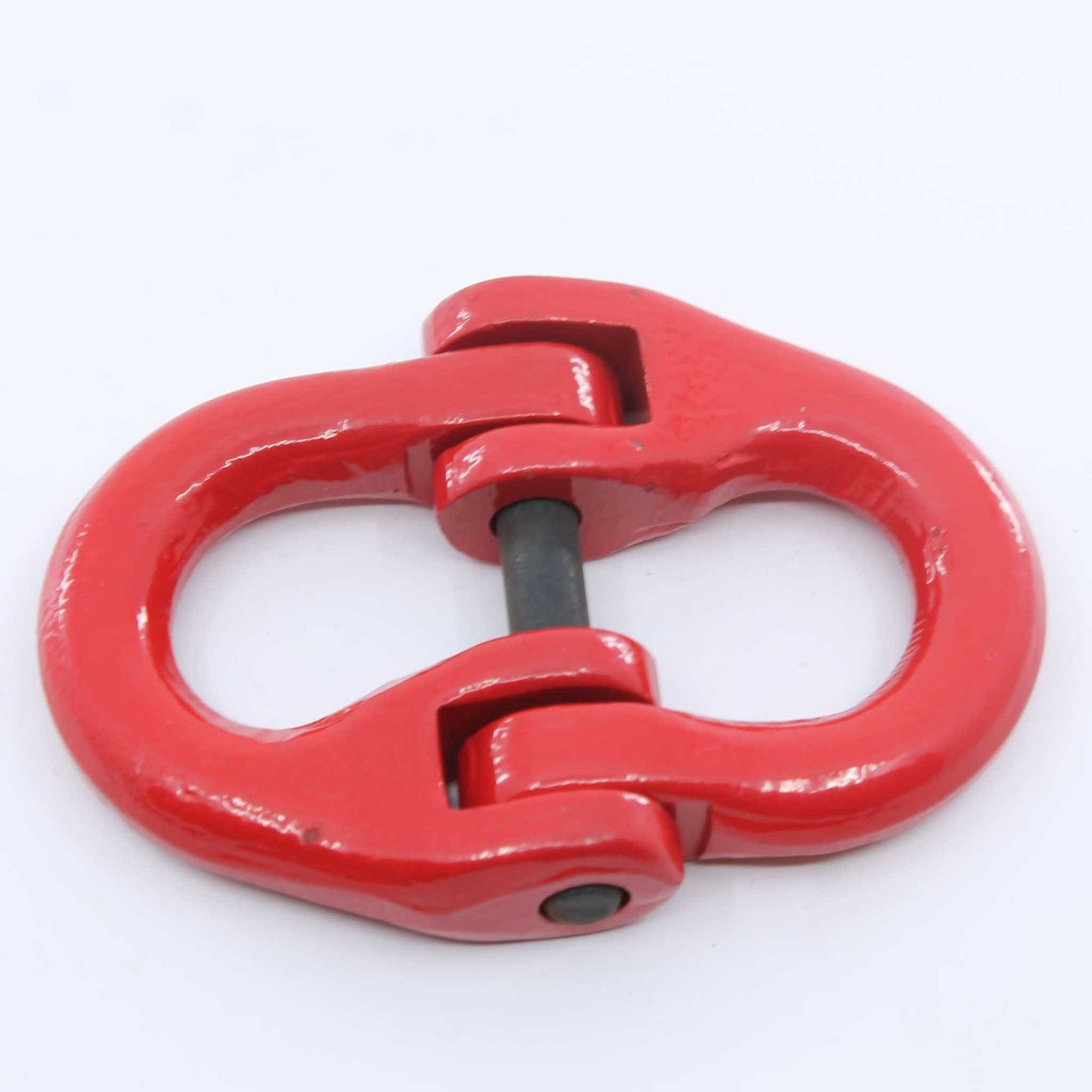 Eslabón de conexión tipo Hammerlock (eslabón de unión) Grado 80 de 13 mm, con carga máxima de 5,3 toneladas, color rojo, ideal para unir cadenas o conectar implementos agrícolas.