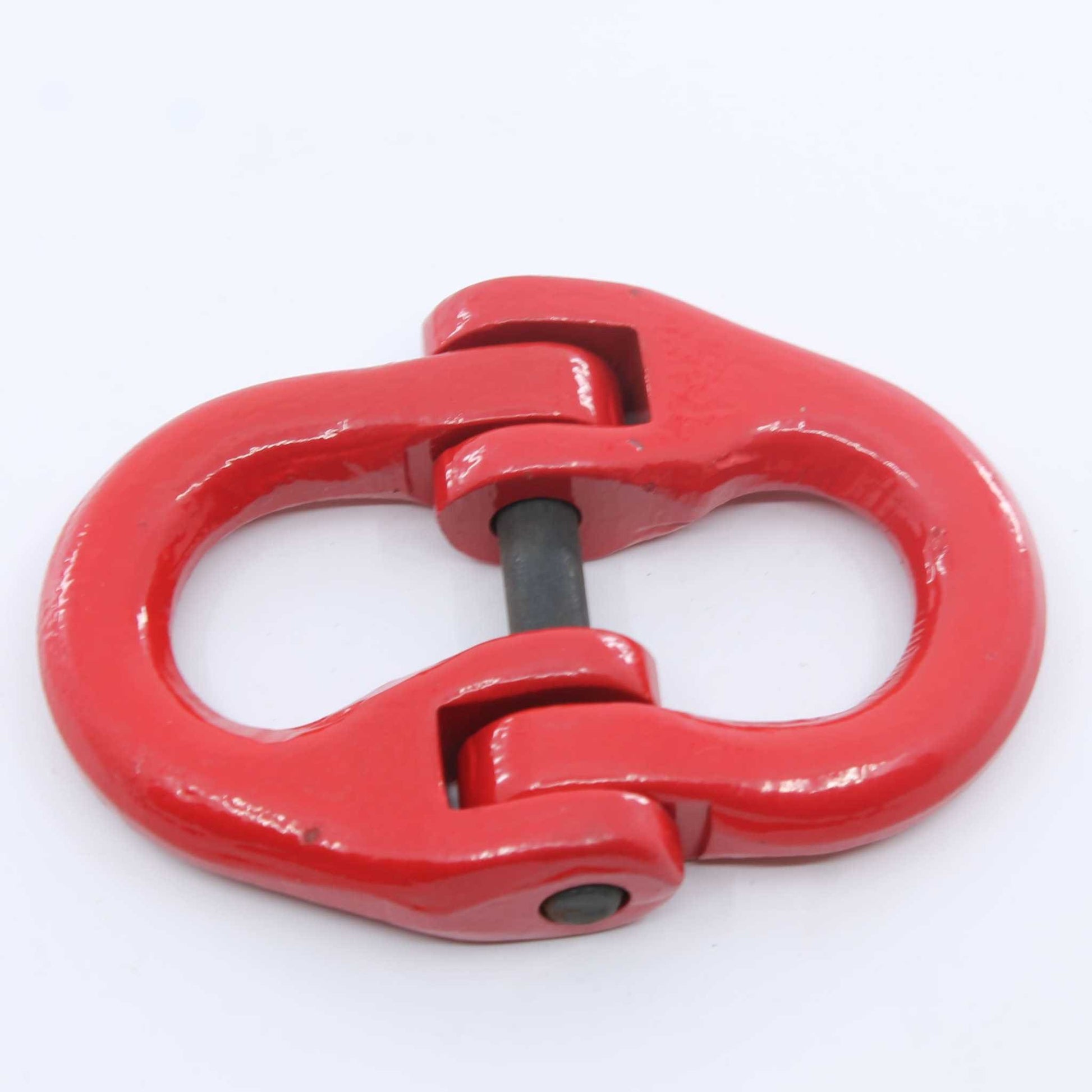 Eslabón de conexión tipo Hammerlock (eslabón de unión) Grado 80 de 13 mm, con carga máxima de 5,3 toneladas, color rojo, ideal para unir cadenas o conectar implementos agrícolas.