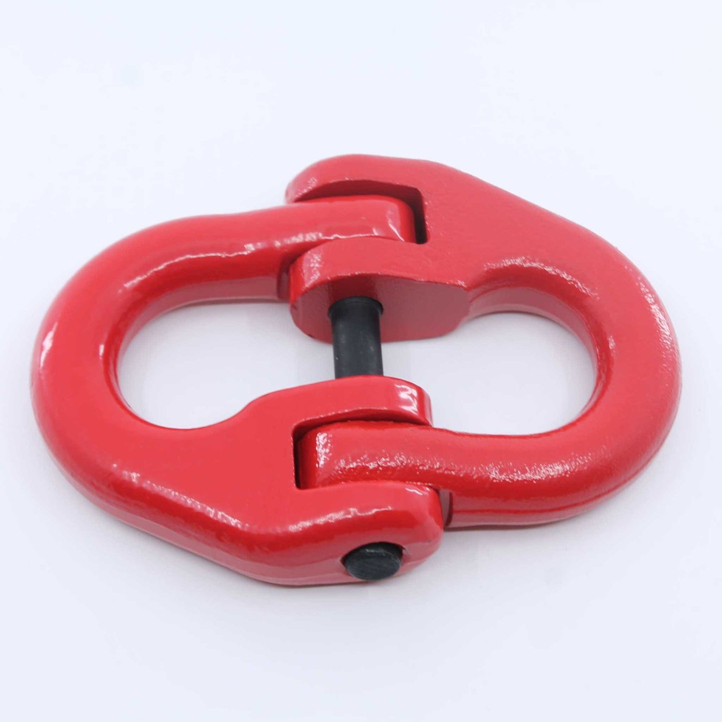 Eslabón de conexión tipo Hammerlock (eslabón de unión) Grado 80 de 16 mm, con carga máxima de 8 toneladas, color rojo, ideal para unir cadenas o conectar implementos agrícolas.