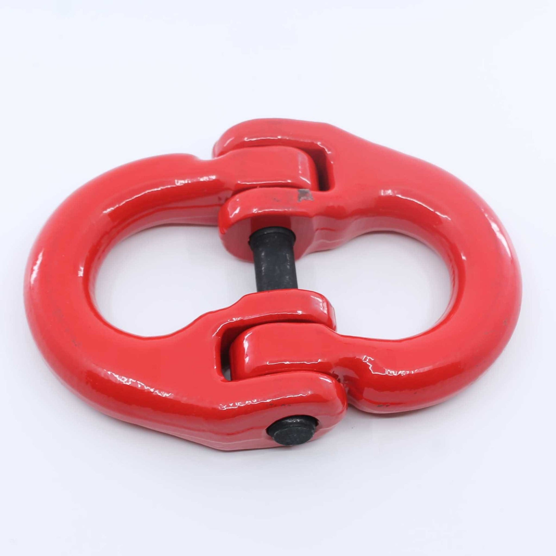 Eslabón de conexión tipo Hammerlock (eslabón de unión) Grado 80 de 20 mm, con carga máxima de 12,5 toneladas, color rojo, ideal para unir cadenas o conectar implementos agrícolas.