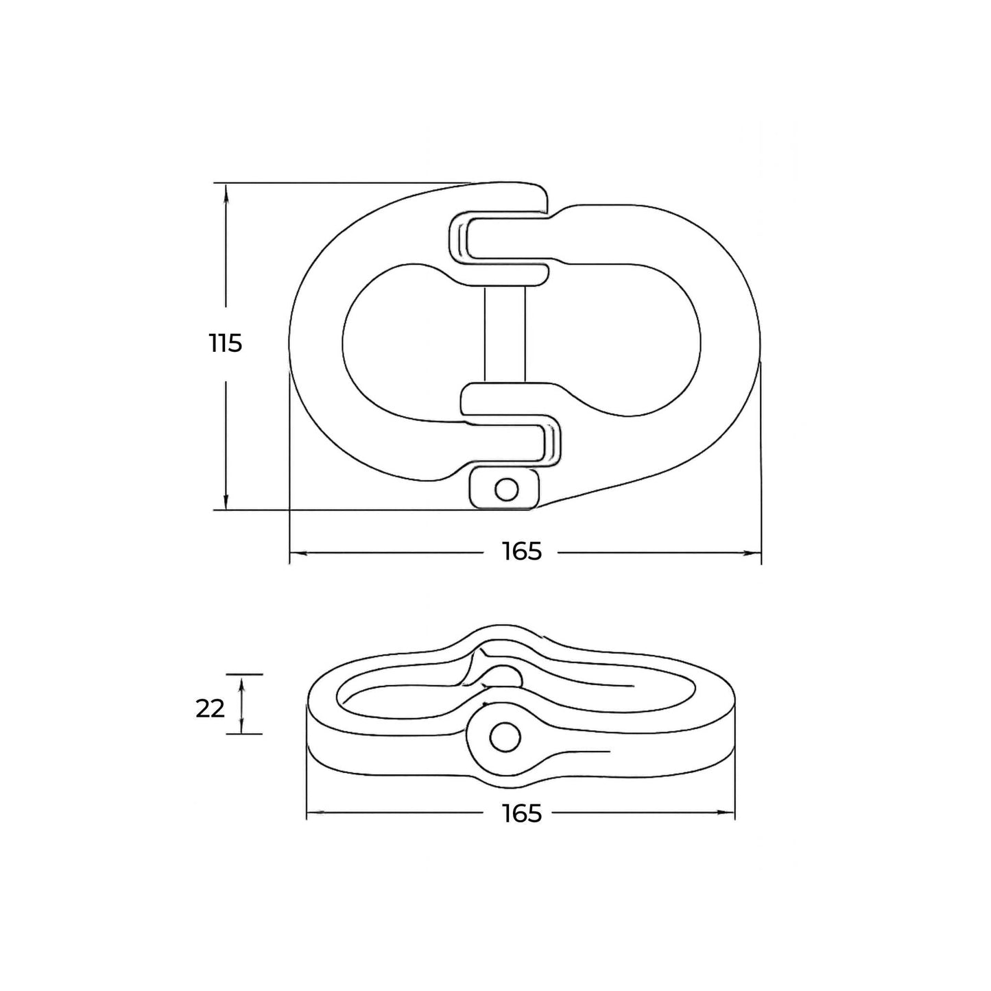 Eslabón de conexión tipo Hammerlock (eslabón de unión) Grado 80 de 20 mm, con carga máxima de 12,5 toneladas, color rojo, ideal para unir cadenas o conectar implementos agrícolas.