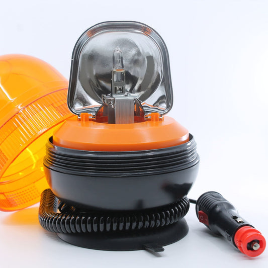 Faro rotativo magnético y con motor, homologado para vehículos agrícolas, de 12-24 V y que cumple la normativa ECE R65.