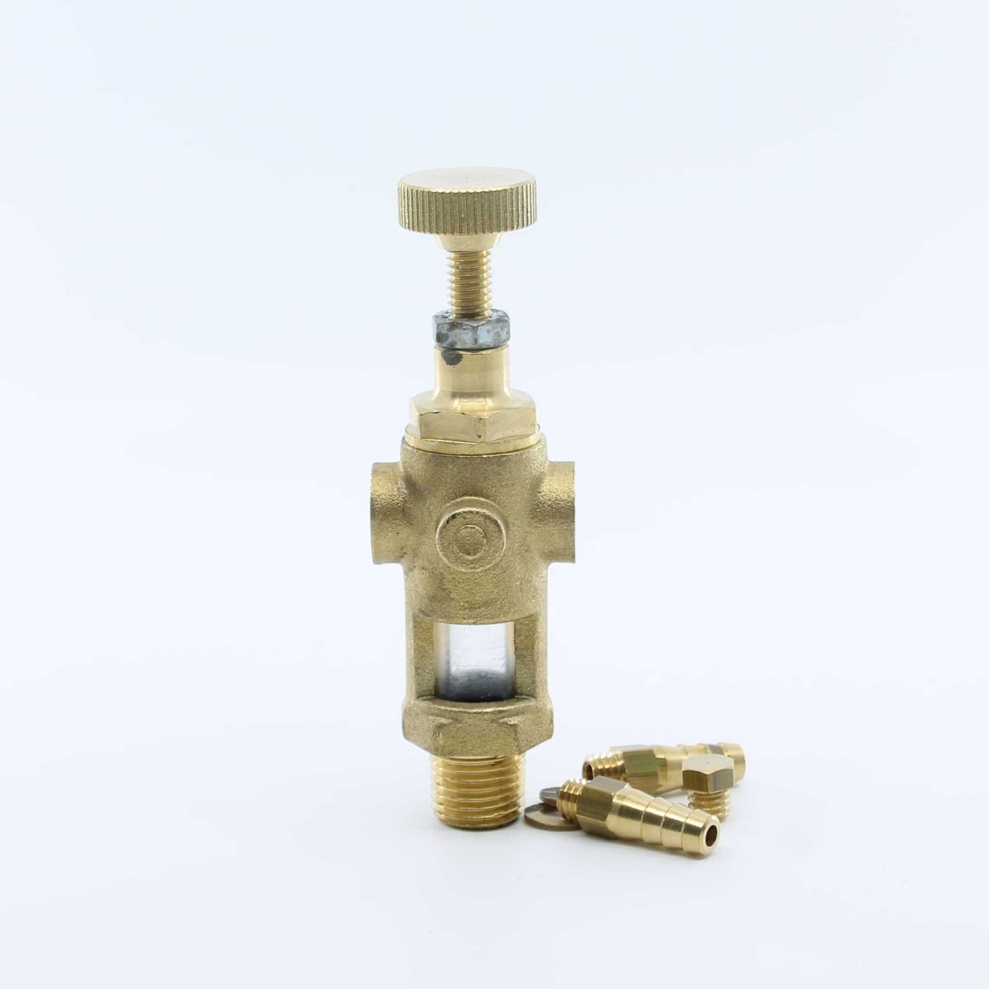 Gotero doble tubo RIV con rosca de 1/4 de pulgada, utilizado para la lubricación de bombas de vacío en cisternas o cubas de purín.