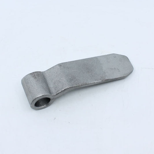 Hembra de bisagra forjada reforzada con orificio de 18 mm y dimensiones 130 x 37 mm para soldar en remolque.
