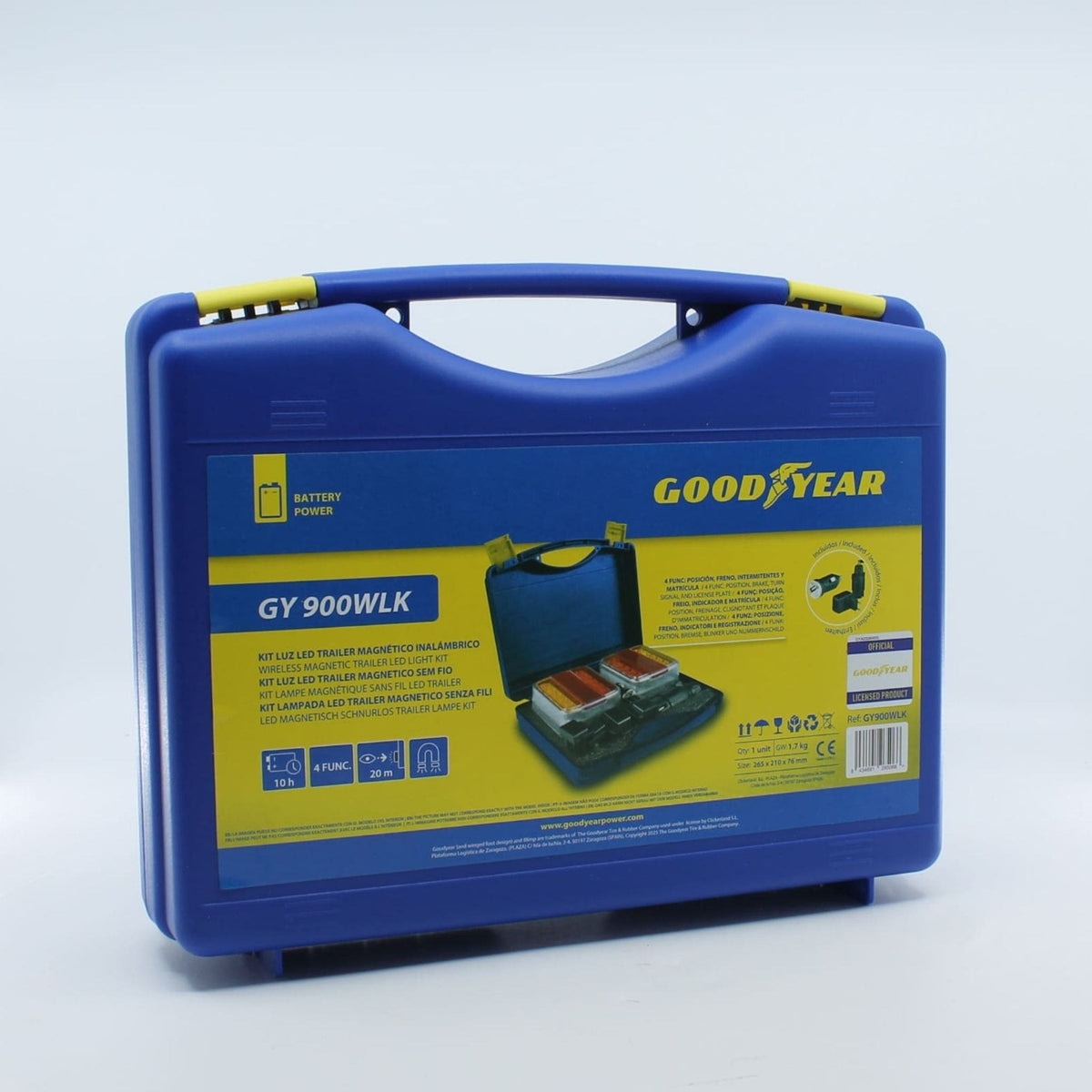 Kit de luces LED inalámbricas magnéticas para remolque Goodyear GY 900WLK en maletín de transporte.