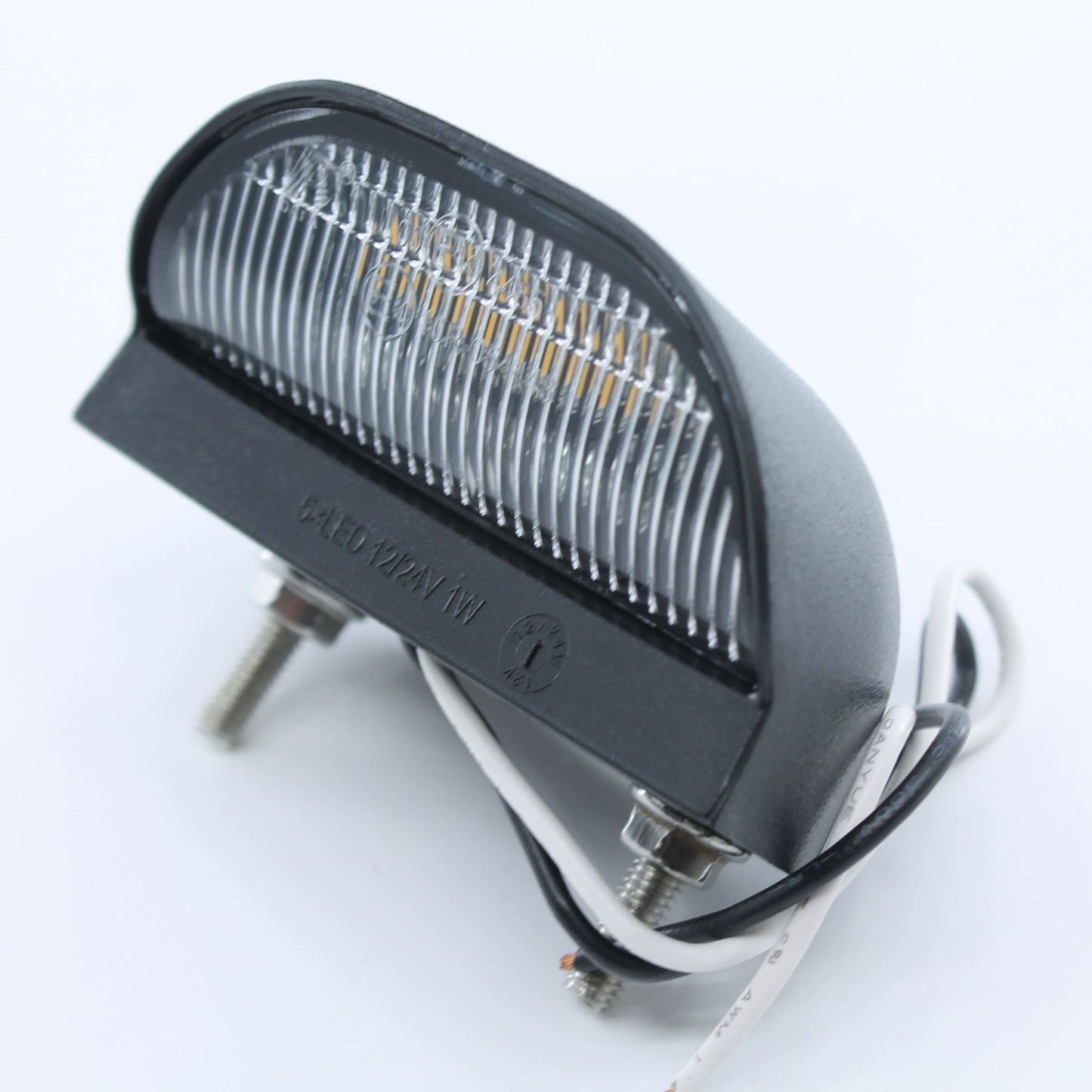 Luz de matrícula LED de 5 diodos para remolque o tractor, multivoltaje 12-24 V. IP67 y homologación E4.
