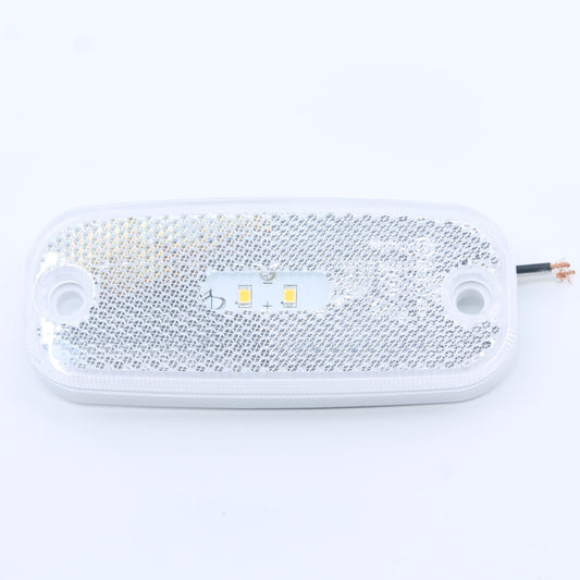 Luz de posición frontal LED blanca con 2 diodos para remolque o tractor. 12-24 V, IP64 y homologación E4.