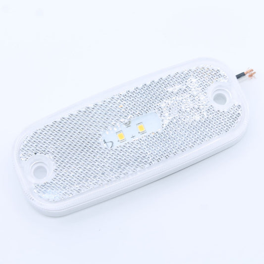 Luz de posición frontal LED blanca con 2 diodos para remolque o tractor. 12-24 V, IP64 y homologación E4.