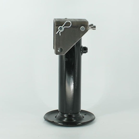 Pata de apoyo hidráulica plegable para remolque agrícola. Capacidad 8.500 kg, diámetro 95 mm y carrera 250 mm.