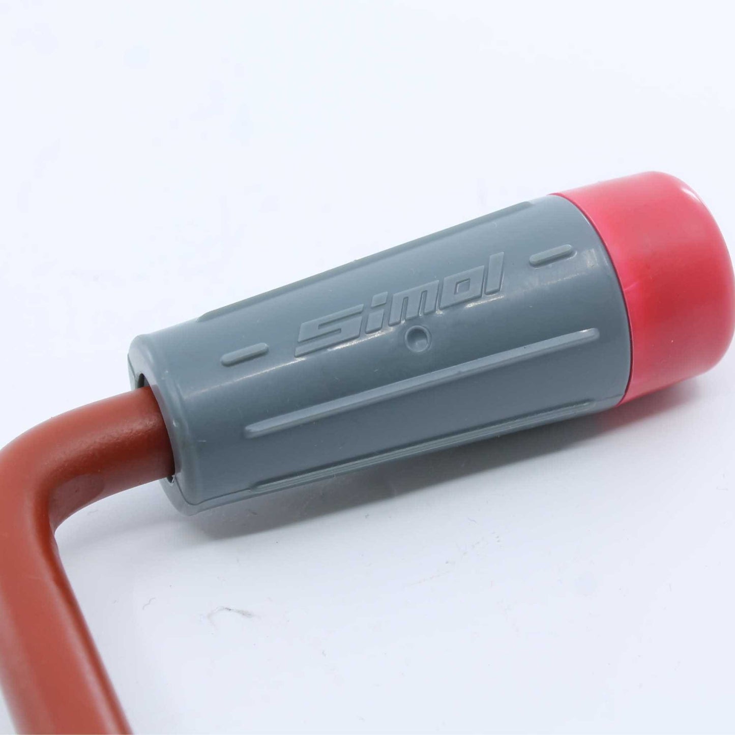 Pata de apoyo SIMOL con manivela superior para remolque agrícola, con un diámetro de 40 mm y una capacidad de carga máxima de 200 kg.