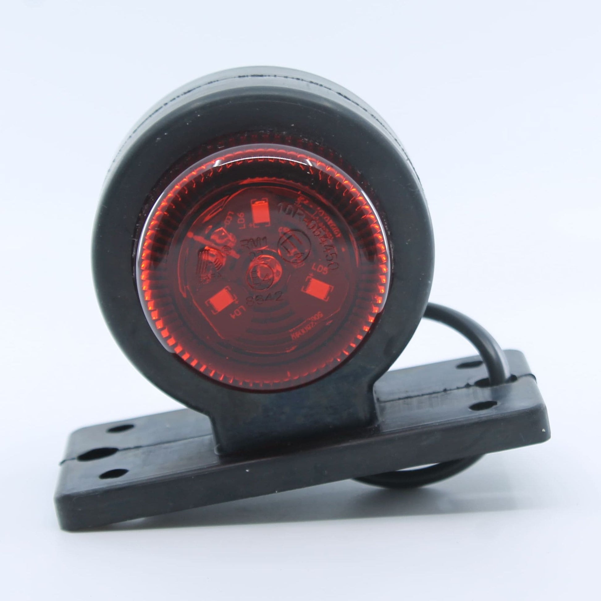 Piloto de gálibo LED de brazo corto para remolque o camión. Multivoltaje 12-24 V, protección IP67 y homologación E4.