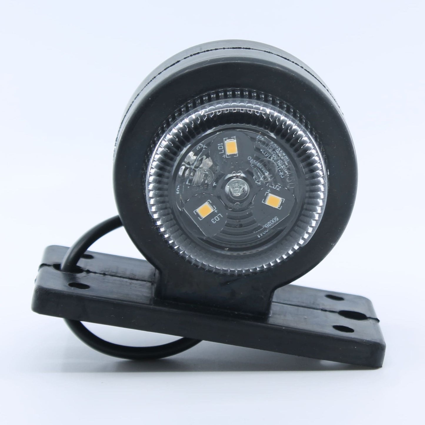 Piloto de gálibo LED de brazo corto para remolque o camión. Multivoltaje 12-24 V, protección IP67 y homologación E4.