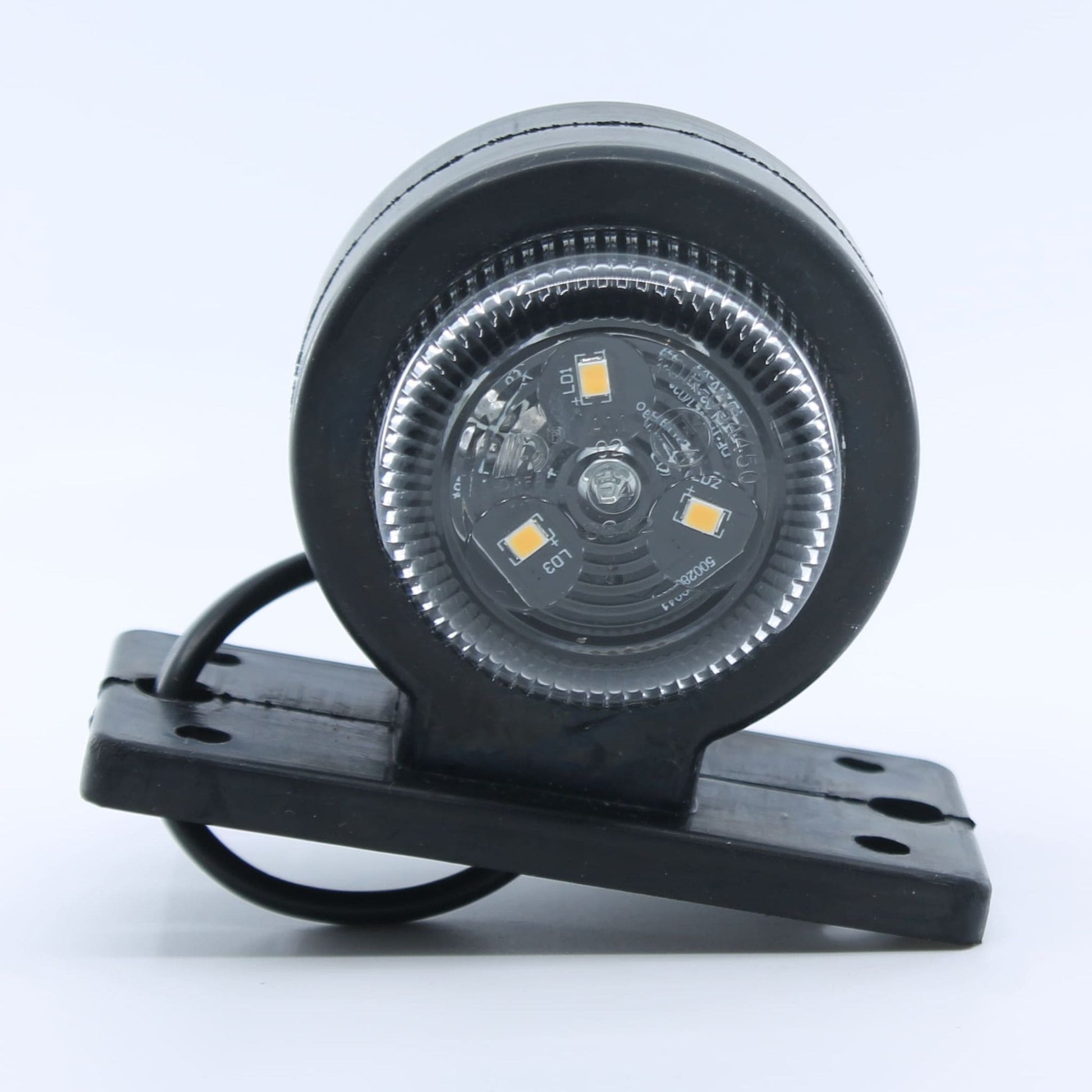 Piloto de gálibo LED de brazo corto para remolque o camión. Multivoltaje 12-24 V, protección IP67 y homologación E4.
