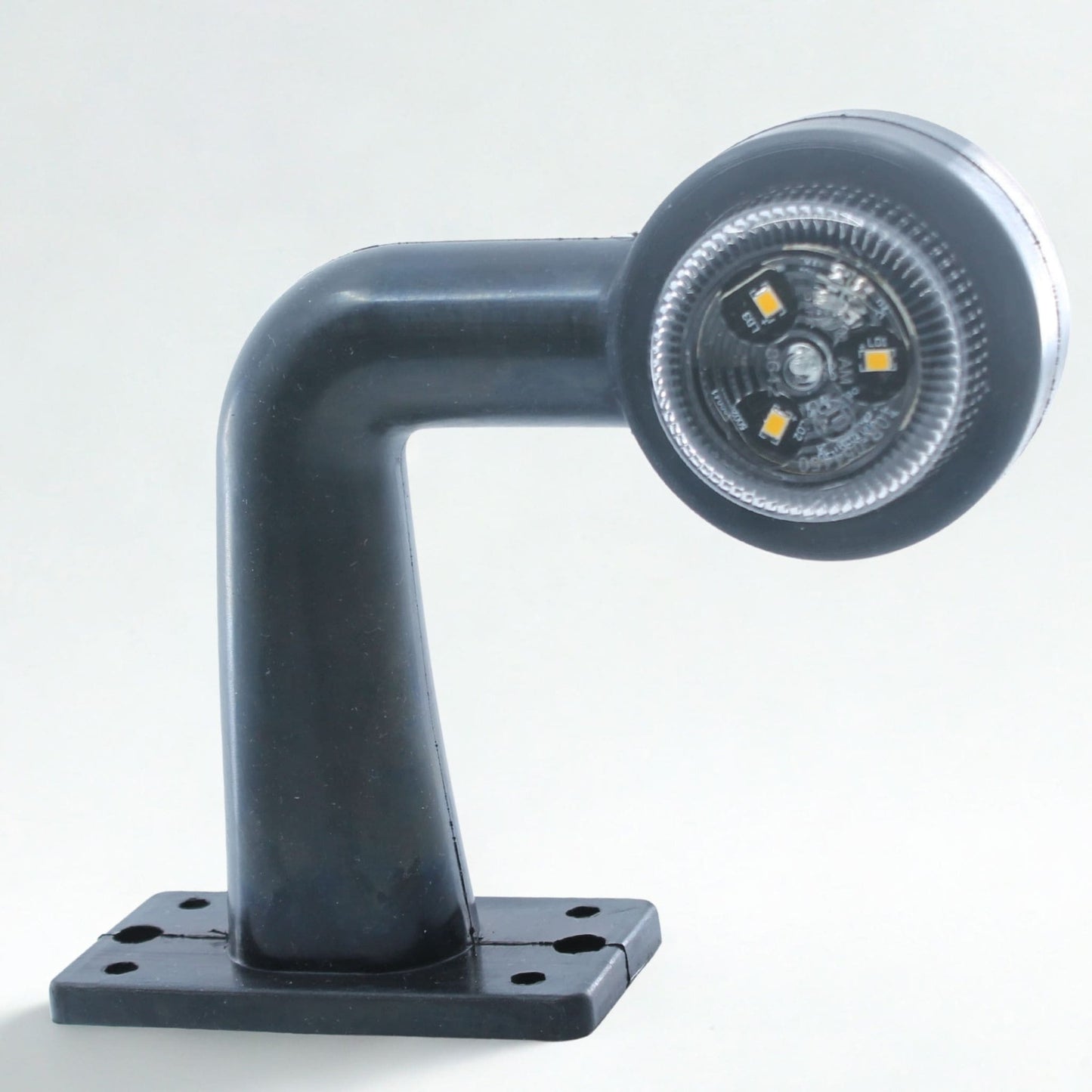 Piloto de gálibo LED derecho con brazo angular, voltaje de 12-24 V, certificación IP67 y homologación E4.