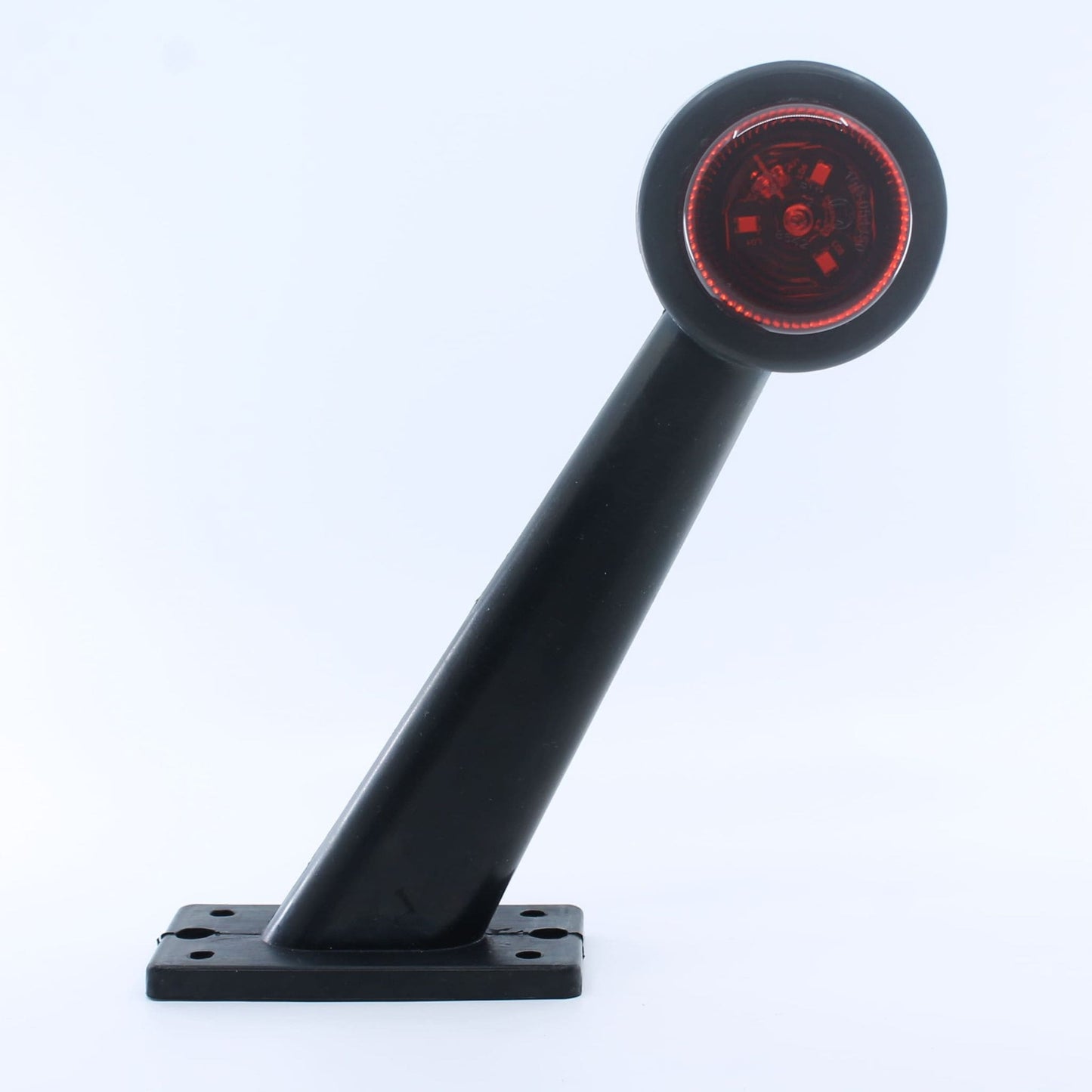 Piloto de gálibo LED derecho con brazo recto, voltaje de 12-24 V, certificación IP67 y homologación E4.