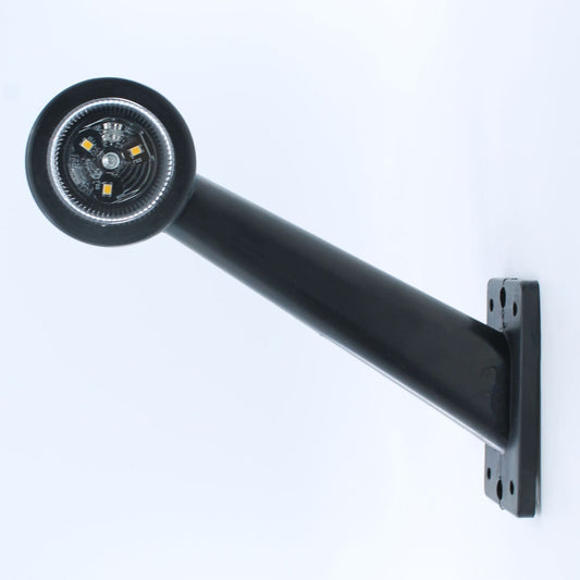 Piloto de gálibo LED derecho con brazo recto, voltaje de 12-24 V, certificación IP67 y homologación E4.