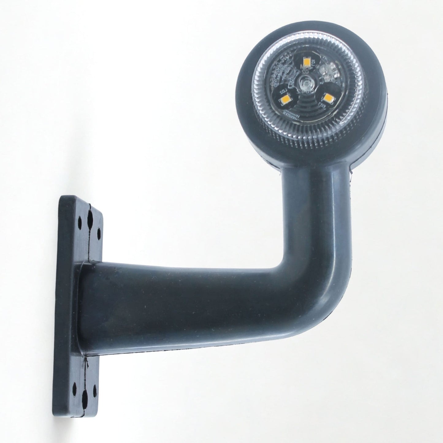 Piloto de gálibo LED izquierdo con brazo angular, voltaje de 12-24 V, certificación IP67 y homologación E4.