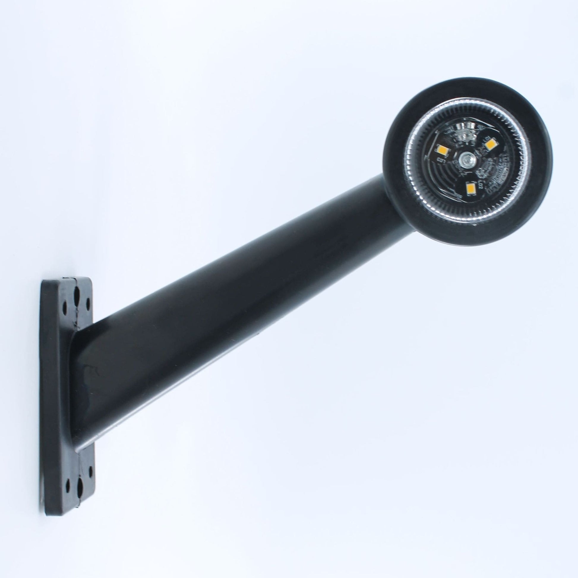 Piloto de gálibo LED izquierdo con brazo recto, voltaje de 12-24 V, certificación IP67 y homologación E4.