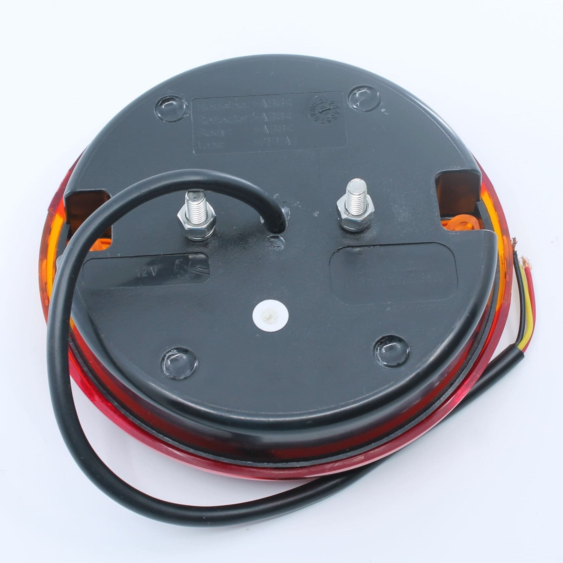 Piloto trasero LED redondo de 3 funciones con voltaje de 12 V, certificación IP67 y homologación E4.