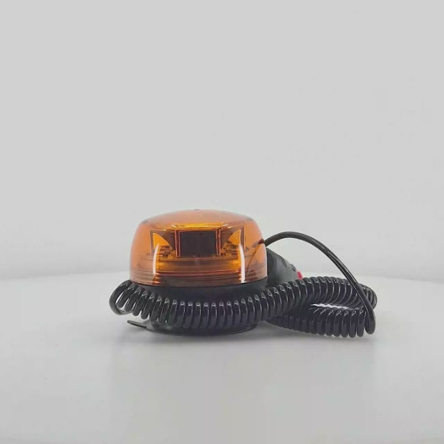 Mini faro rotativo magnético LED, homologado para vehículos agrícolas, de 12-24 V y que cumple la normativa ECE R65.